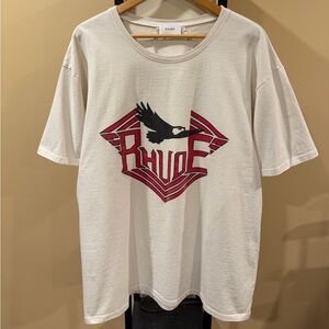 Rhude Rhanger Rossa Re Eagle Logo Vintage White T-Shirt
